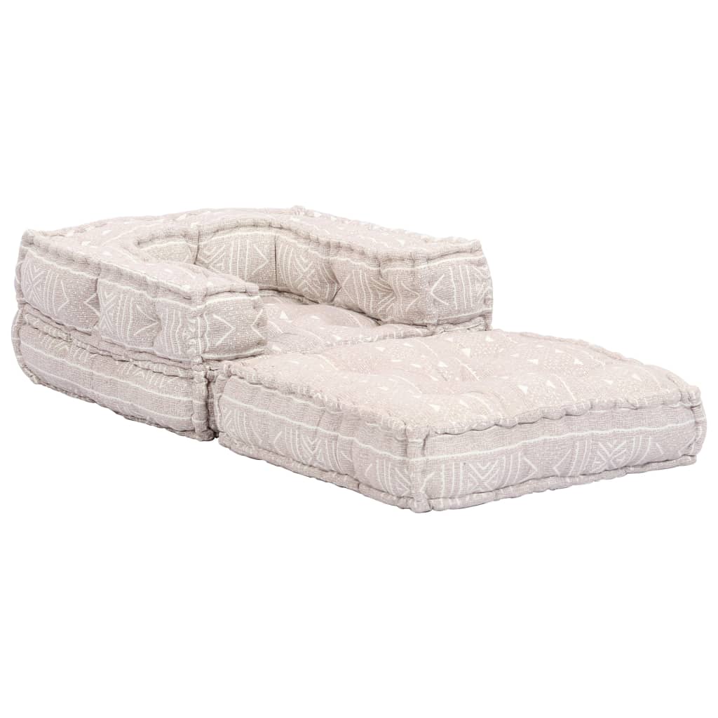 2-Sitzer Modularer Pouf Patchwork Stoff