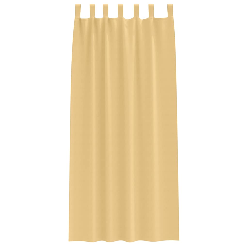Verdunkelungs-Vorhänge mit Ringen 2 pcs Beige 140 x 140 cm