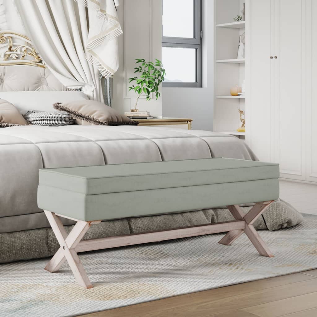 Hocker mit Stauraum Dunkelgrau 45x45x49 cm Stoff
