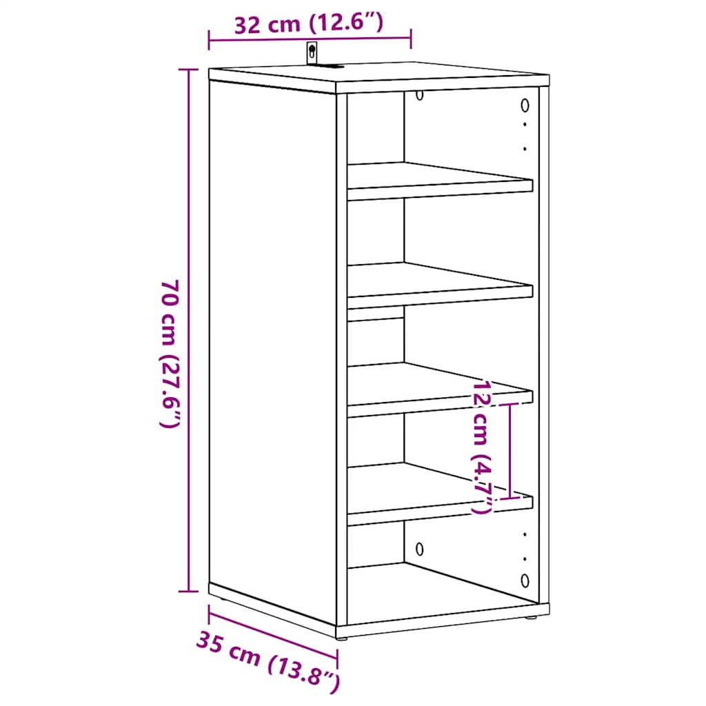 Schuhschrank Weiß 60x35x70 cm Holzwerkstoff