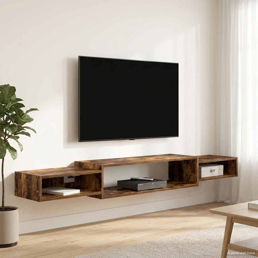 Wandmontierter TV-Schrank Wandhalterung Weiß 140 x 28 x 21 cm