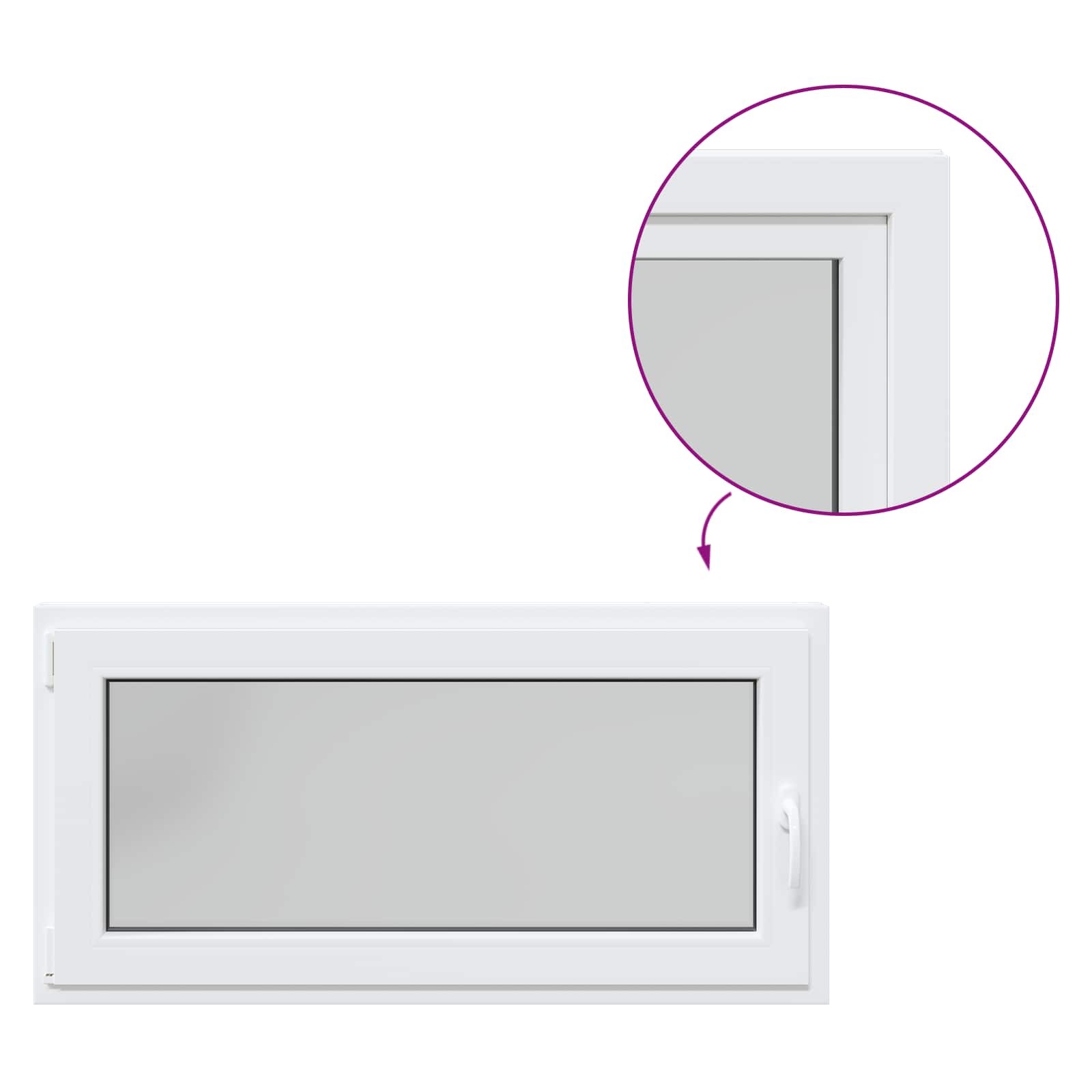 Kellerfenster RISOR 50 x 50 cm PVC und Glas Weiß