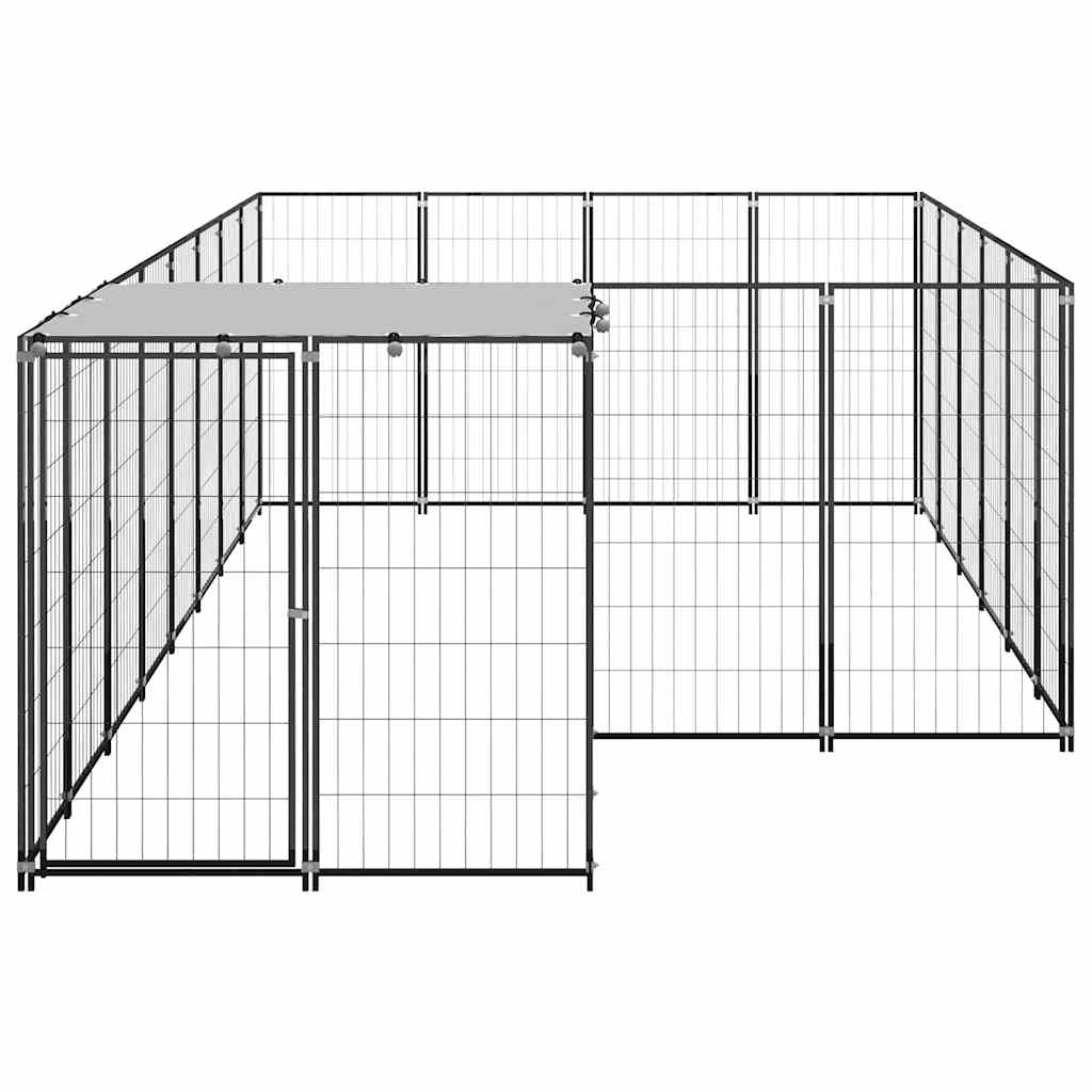 Hundezwinger Schwarz 6,05 m² Stahl