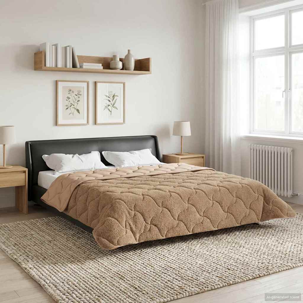 Sommerdecke Anthrazit 135 x 200 cm Mikrofaser und Teddy-Fleece
