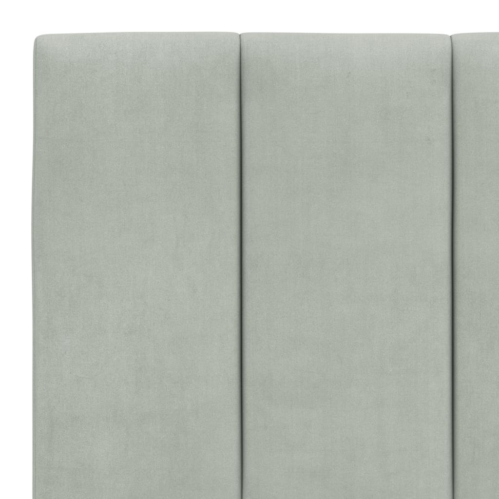 Bett mit Matratze "Hanko" Hellgrau 80x200 cm Samt