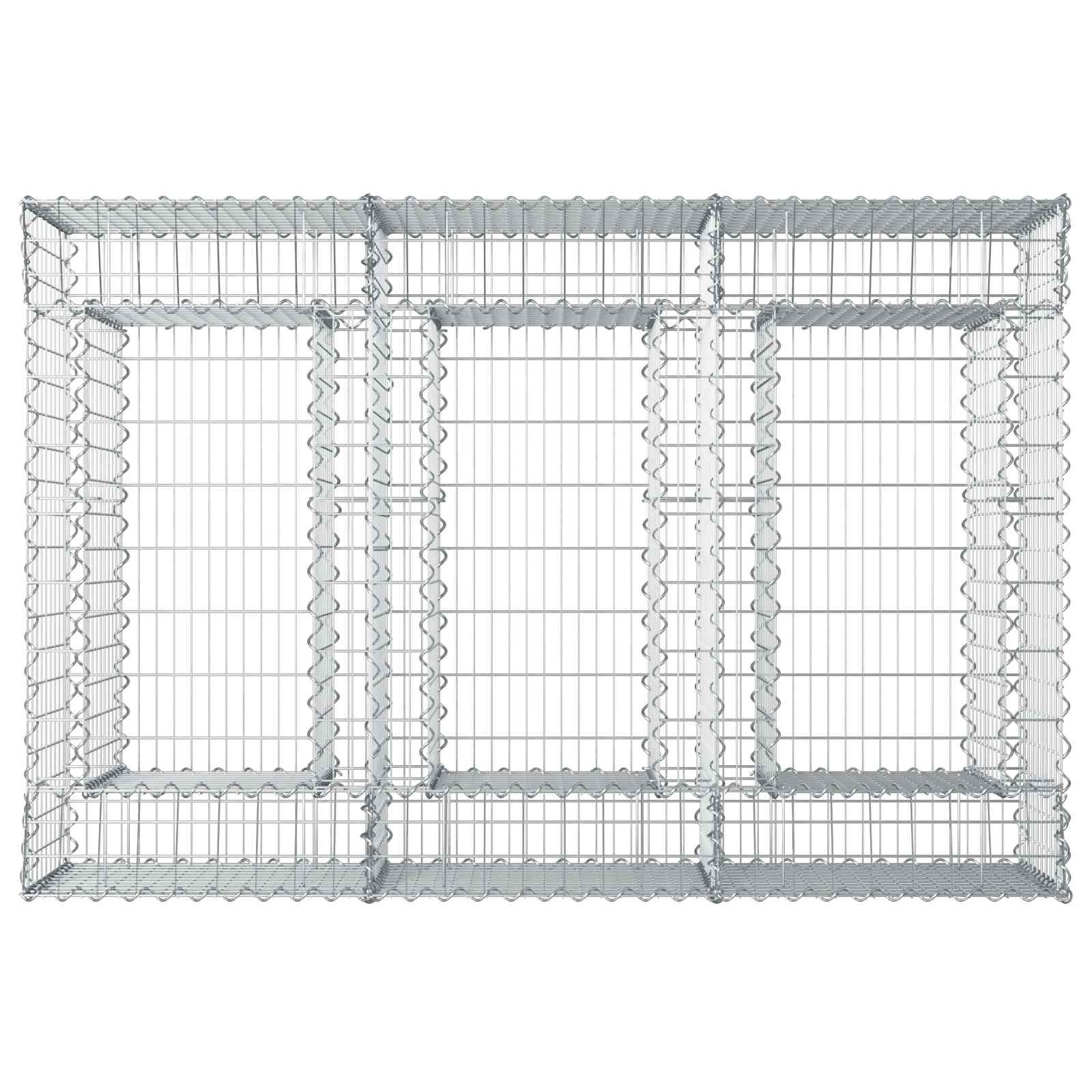 Gabionen-Hochbeet 2 pcs Silber