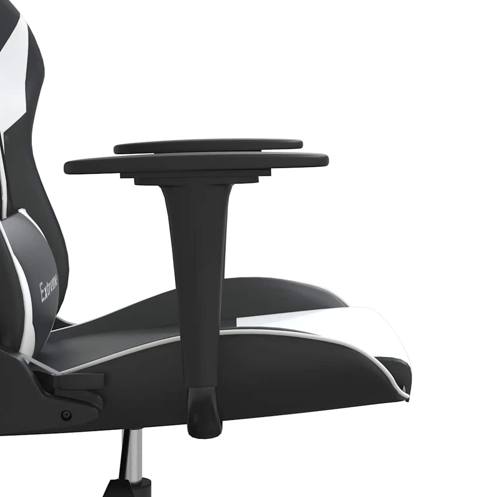 Gaming-Stuhl mit Massagefunktion Schwarz und Blau Kunstleder