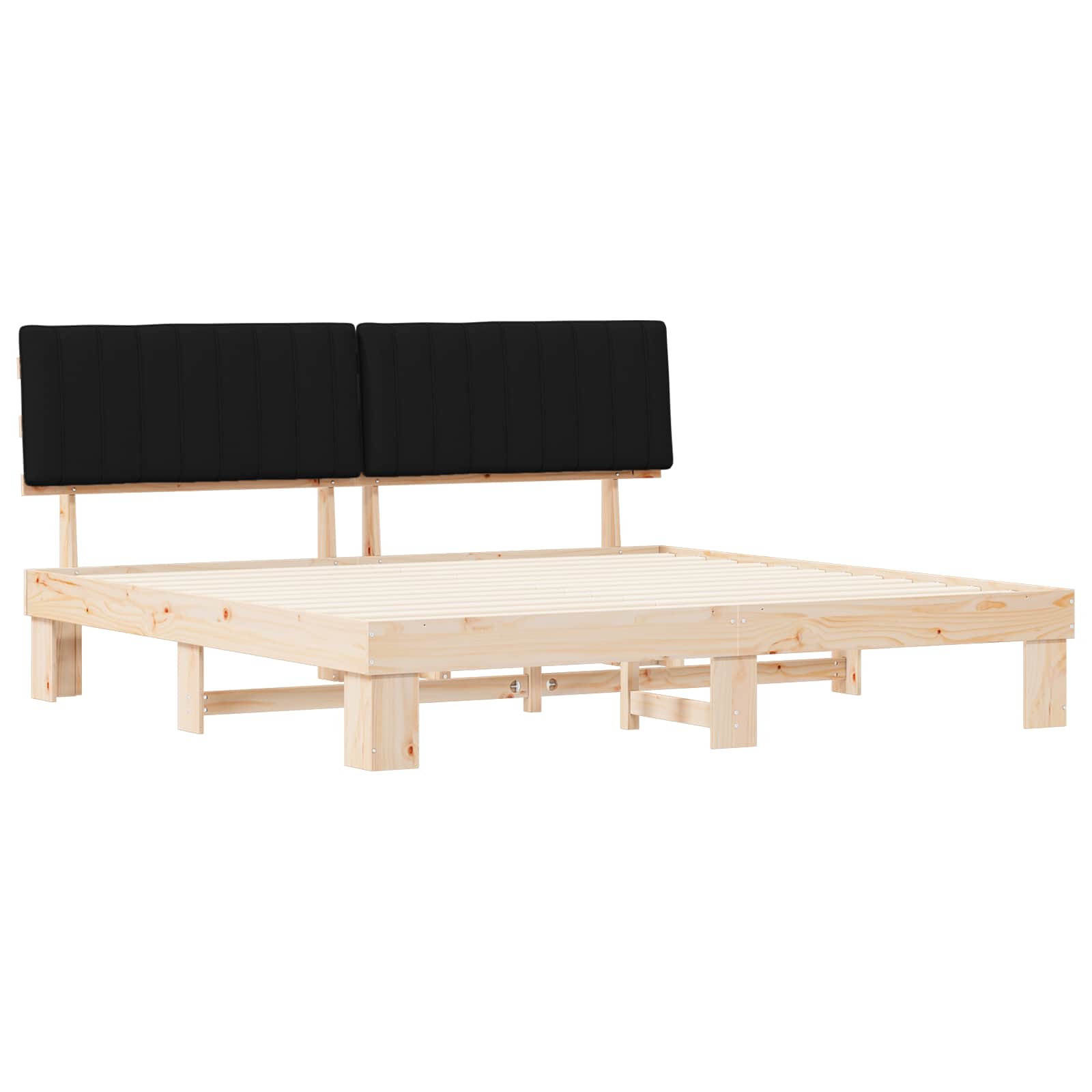 Bettgestell mit gepolstertem Kopfteil Hellgrau 200 x 200 cm