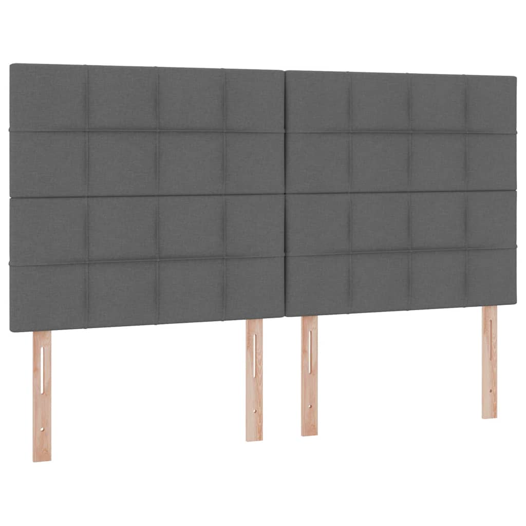 Aufbewahrungsbett mit Kopfteil Hellgrau 180 x 200 cm Stoff