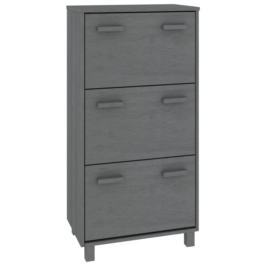 Schuhschrank HAMAR Honigbraun 59,5x35x117 cm Massivholz Kiefer