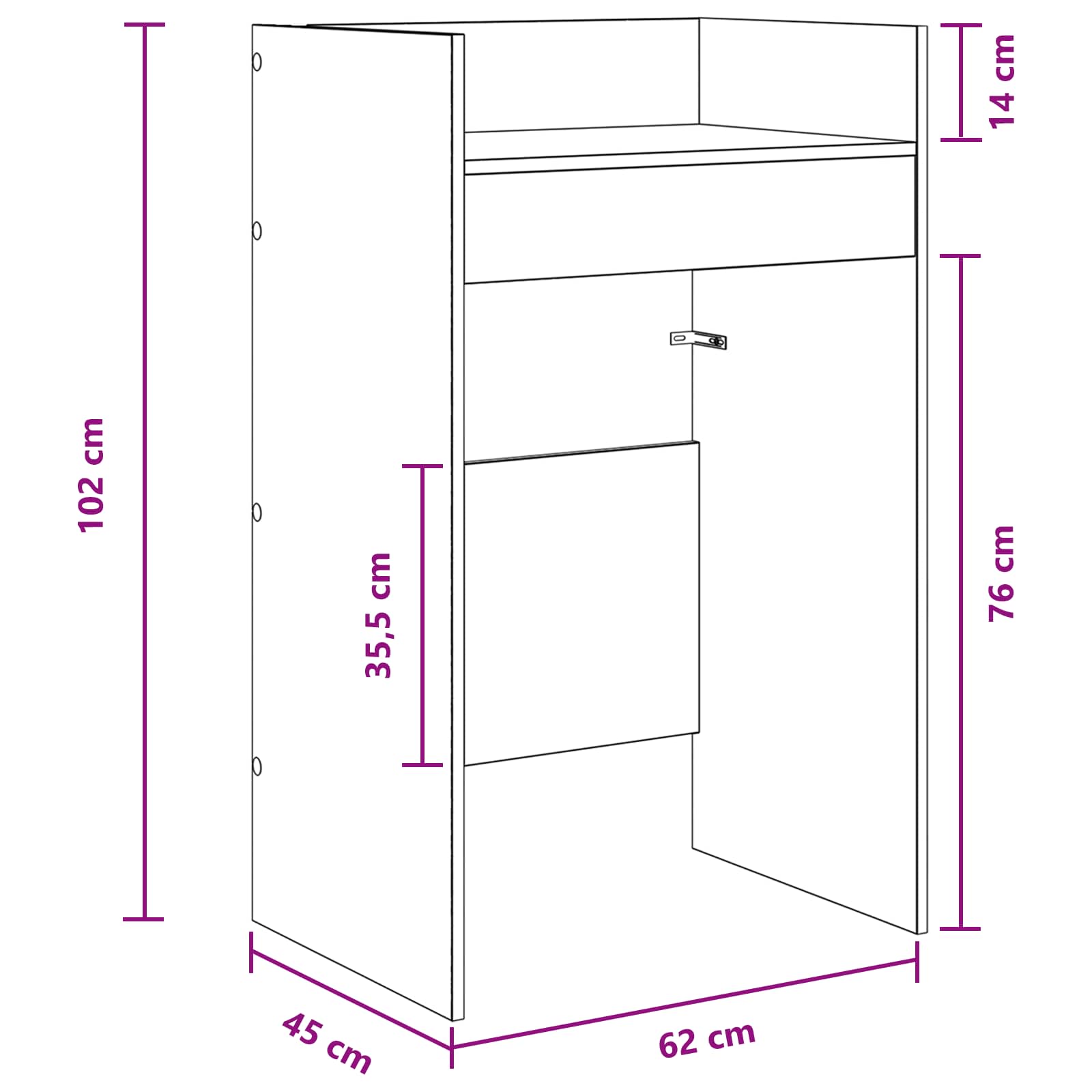 DJ Tisch Weiß 102 x 45 x 102 cm Holzwerkstoff