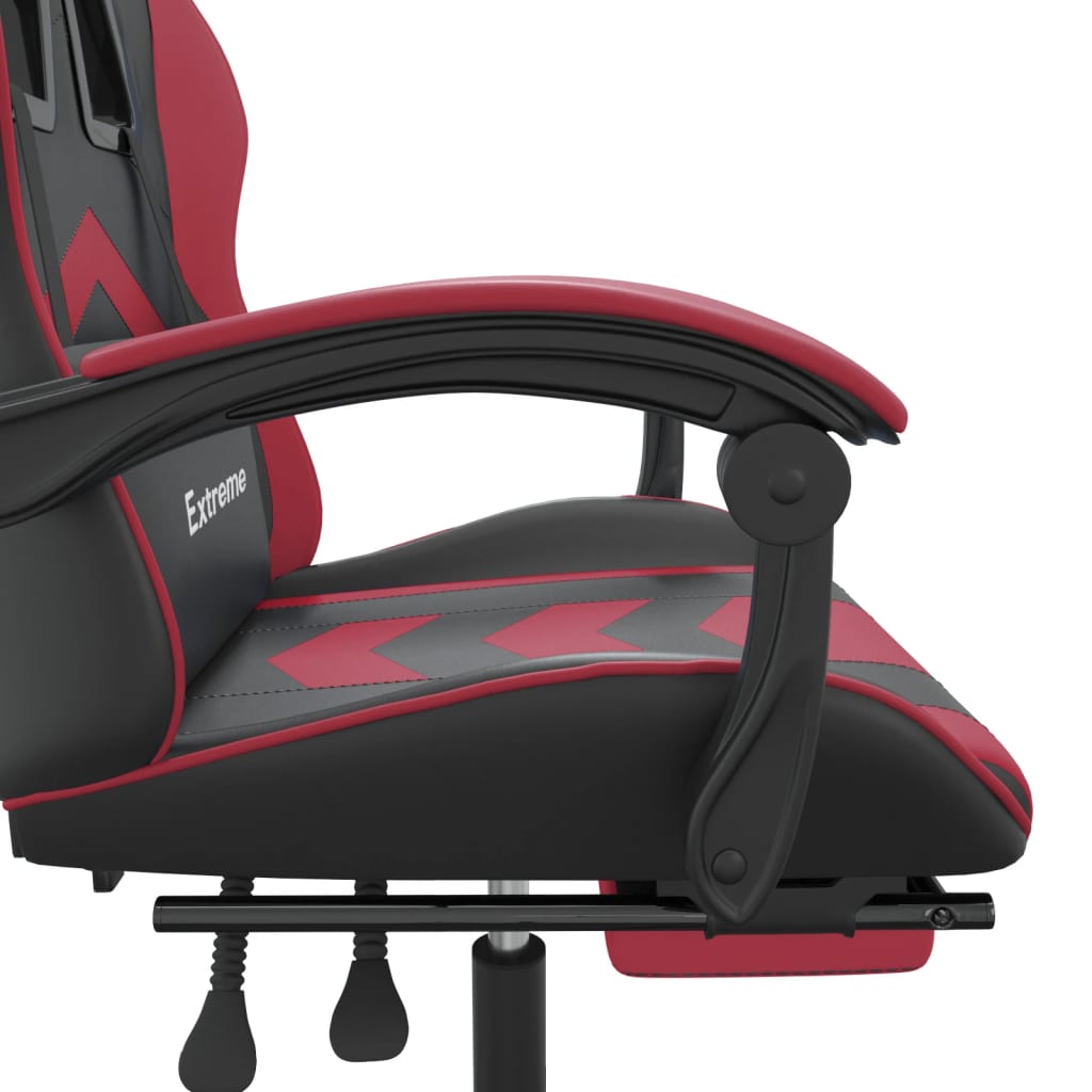 Gaming-Stuhl Drehbar Schwarz und Rot Kunstleder
