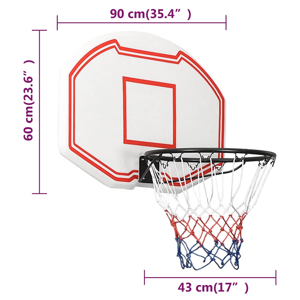 Basketballkorb Weiß 109x71x3 cm Polyethylen
