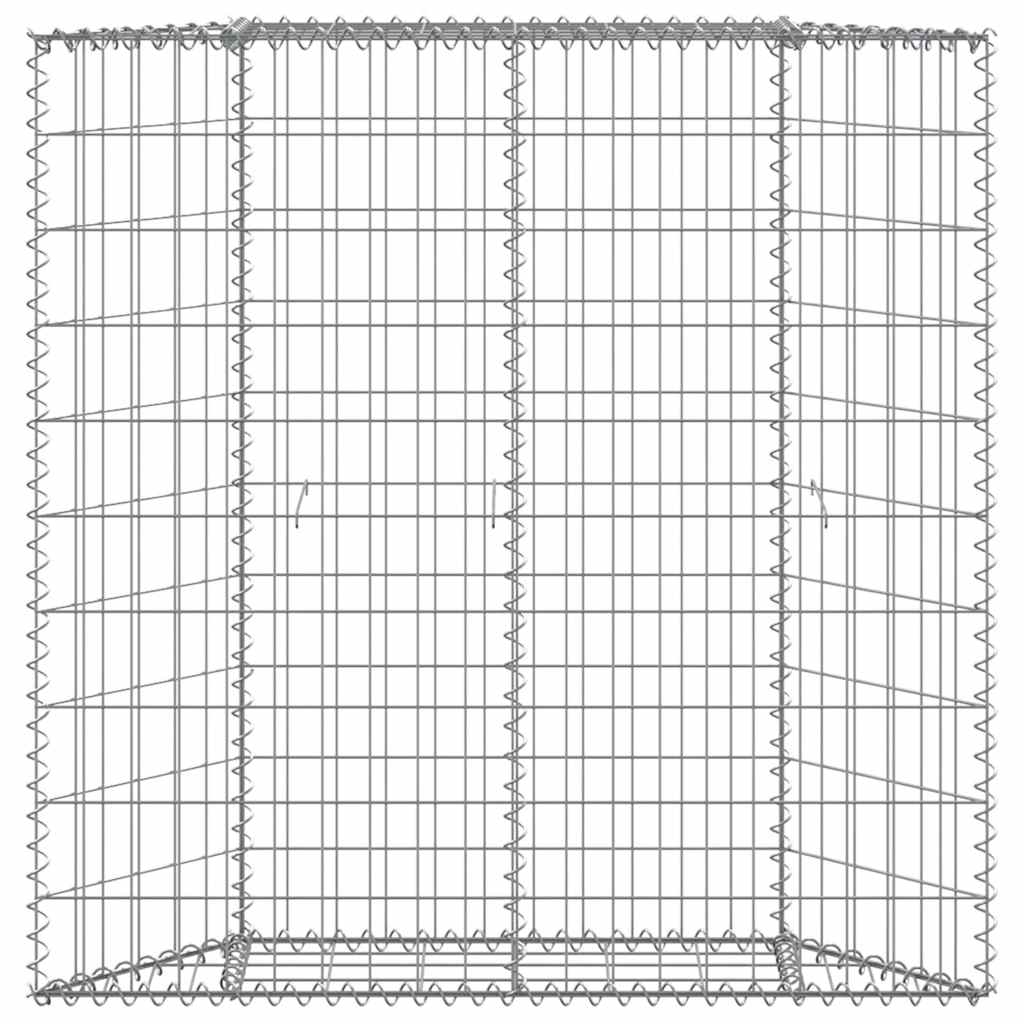 Gabionen-Hochbeet Trapezform Verzinkter Stahl 80x20x100 cm