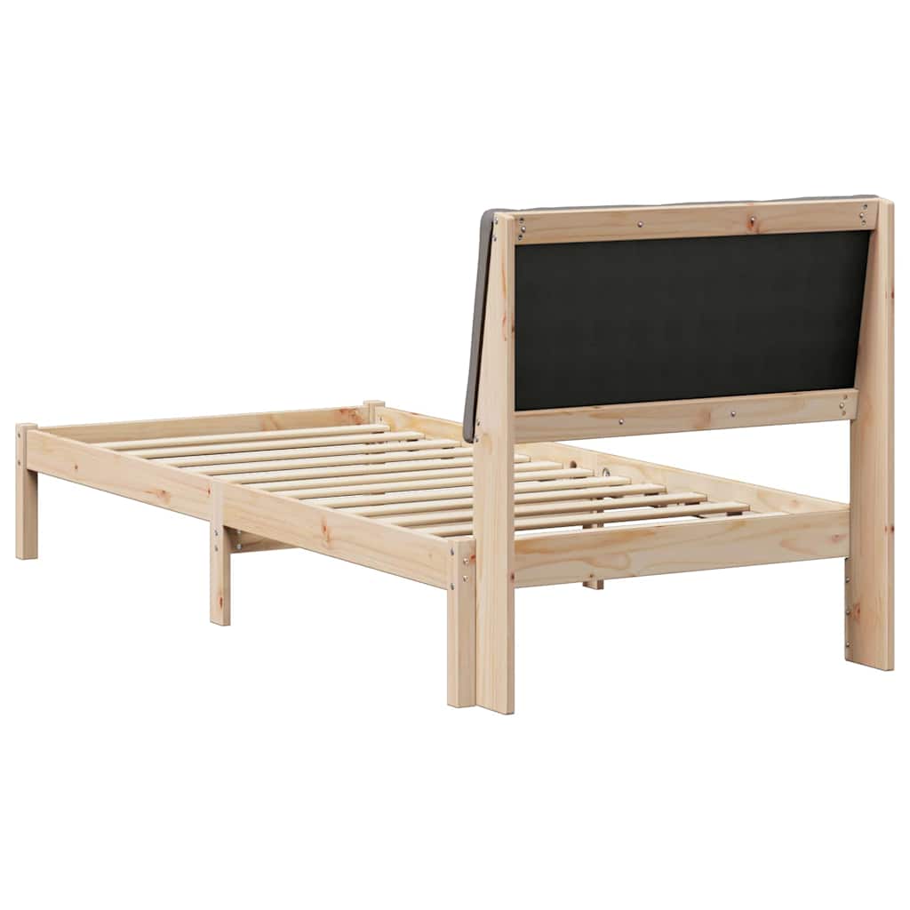 Bettgestell Braun und hellgrau 200 x 200 cm Massivholz Kiefer