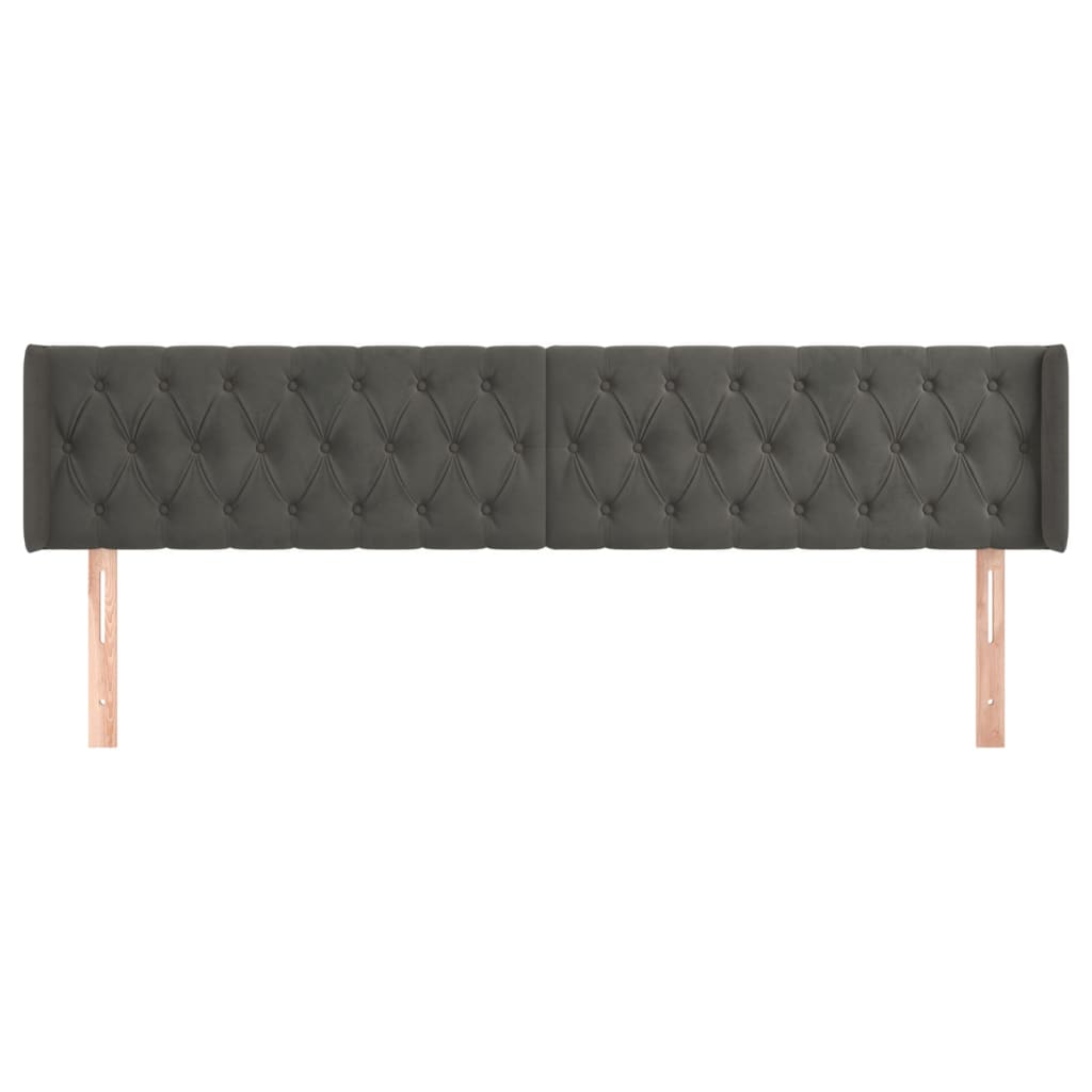 Kopfteil mit Ohren Dunkelblau 93x16x78/88 cm Samt