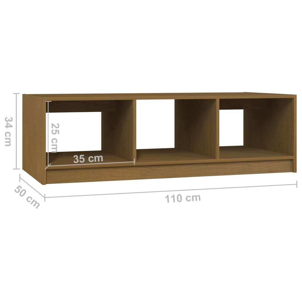 Couchtisch 110x50x34 cm Massivholz Kiefer
