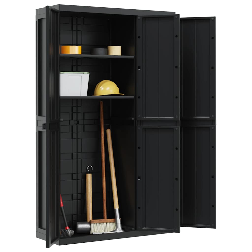 Gartenschrank Grau und Schwarz 65x37x85 cm PP