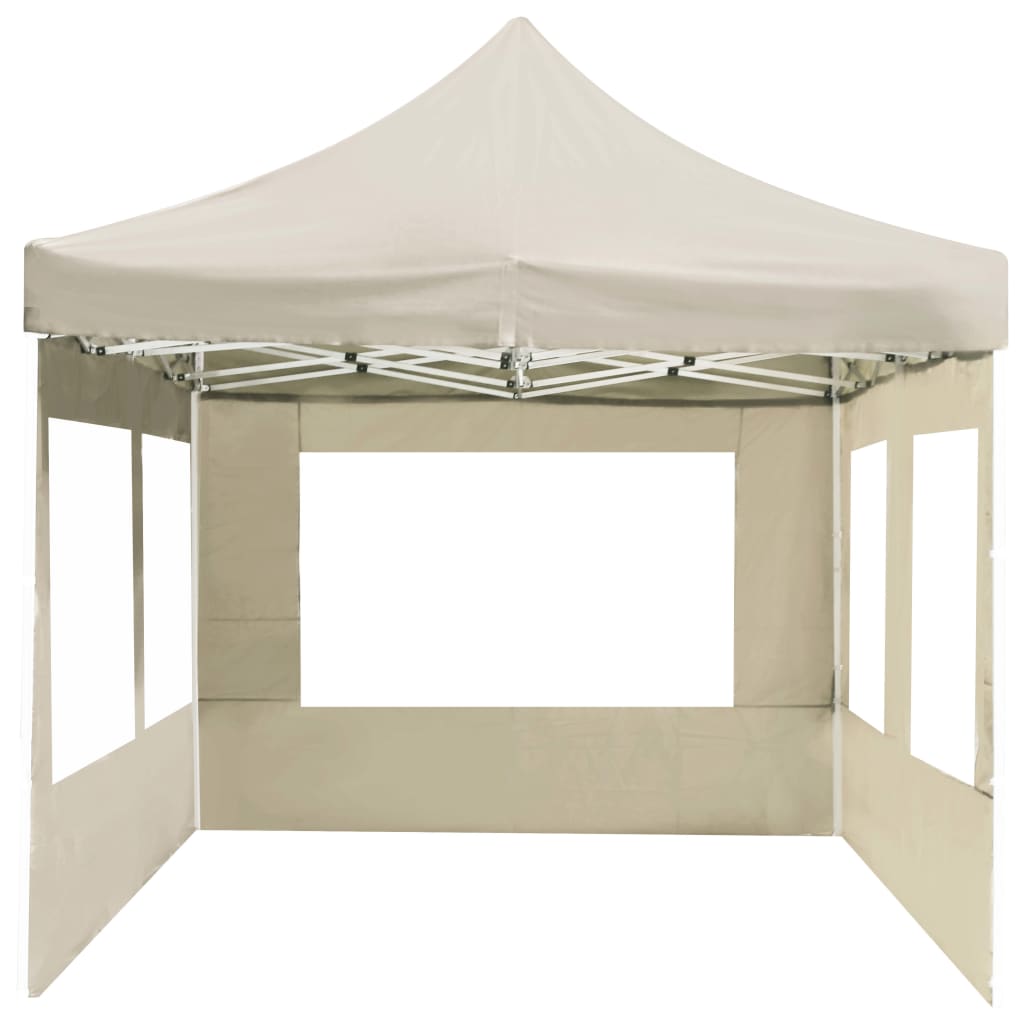 Profi-Partyzelt Faltbar mit Wänden Aluminium 3×3m Weiß