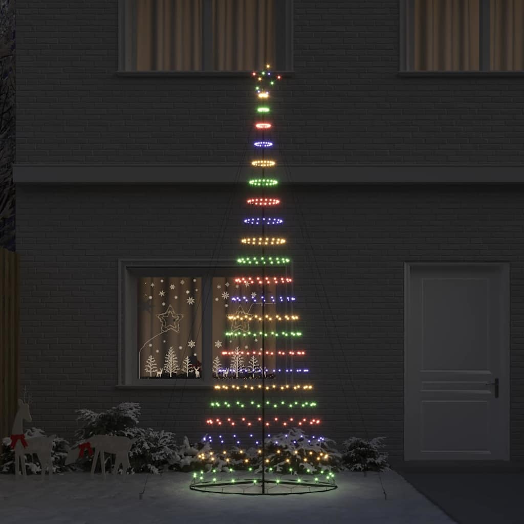 LED-Weihnachtsbaum mit 230 LEDs Mehrfarbig 184,5 cm Metall