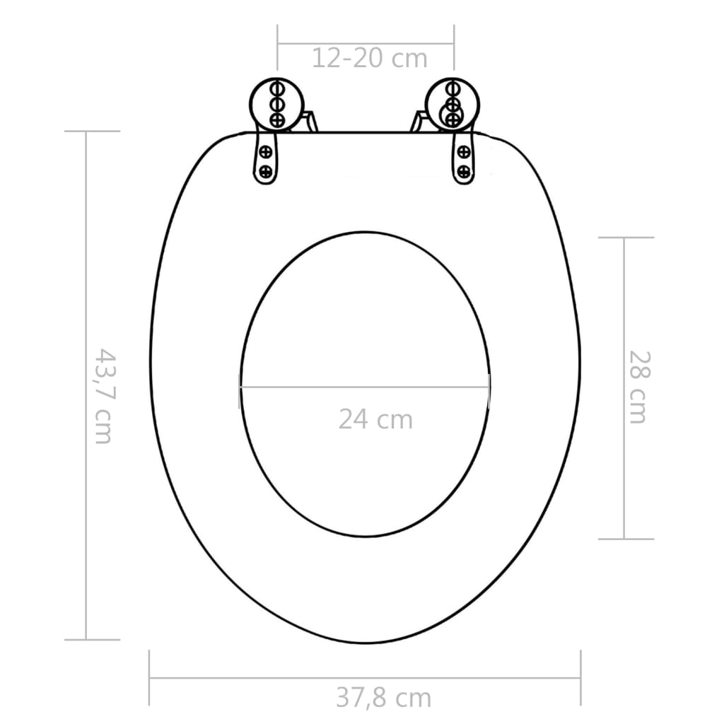Toilettensitz MDF Deckel mit Absenkautomatik Design Weiß