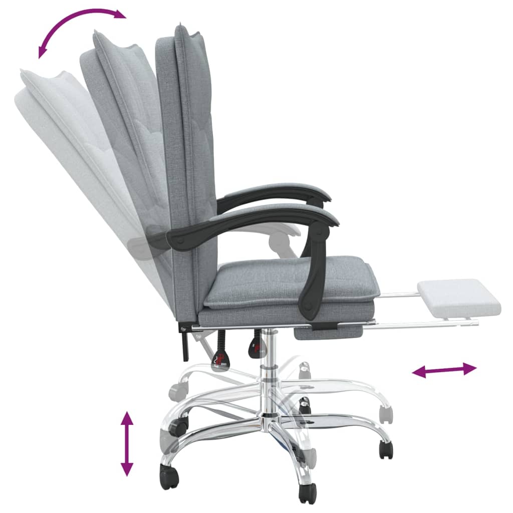 Bürostuhl mit Liegefunktion Braun Stoff