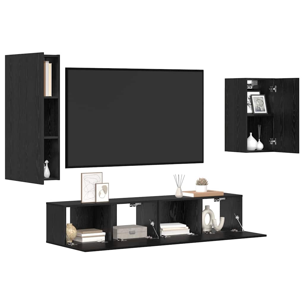 4-tlg. TV-Schrank-Set Weiß Holzwerkstoff