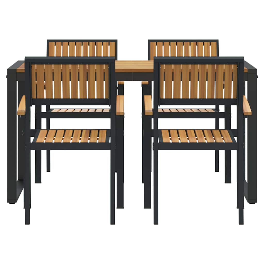 Garten Essgruppe 5 pcs Grau Massivholz Akazie