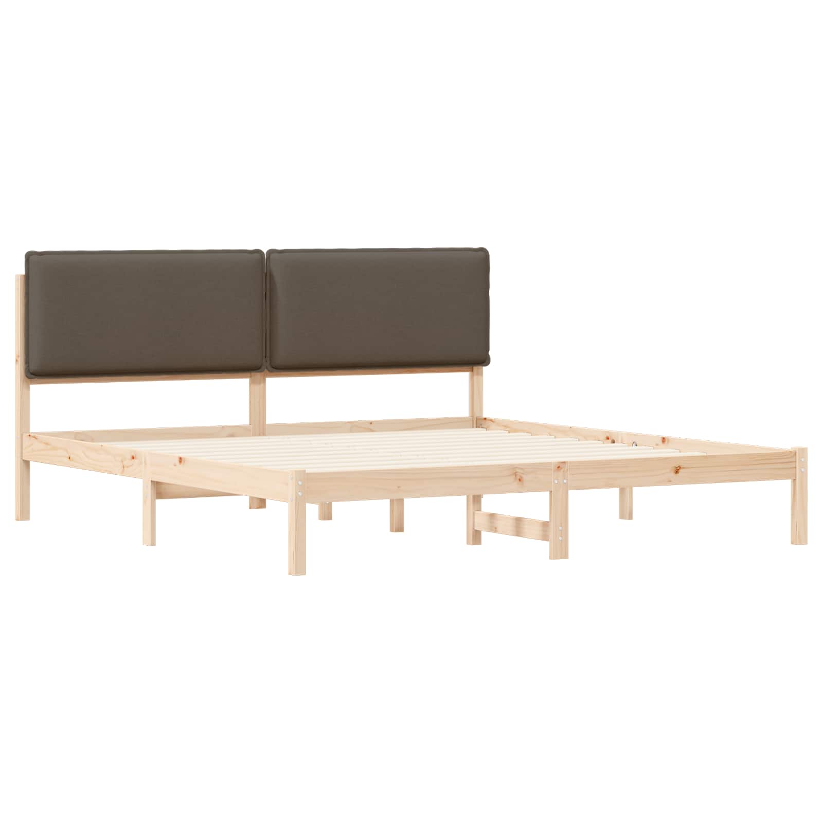Bettgestell mit gepolstertem Kopfteil Hellgrau 200 x 200 cm
