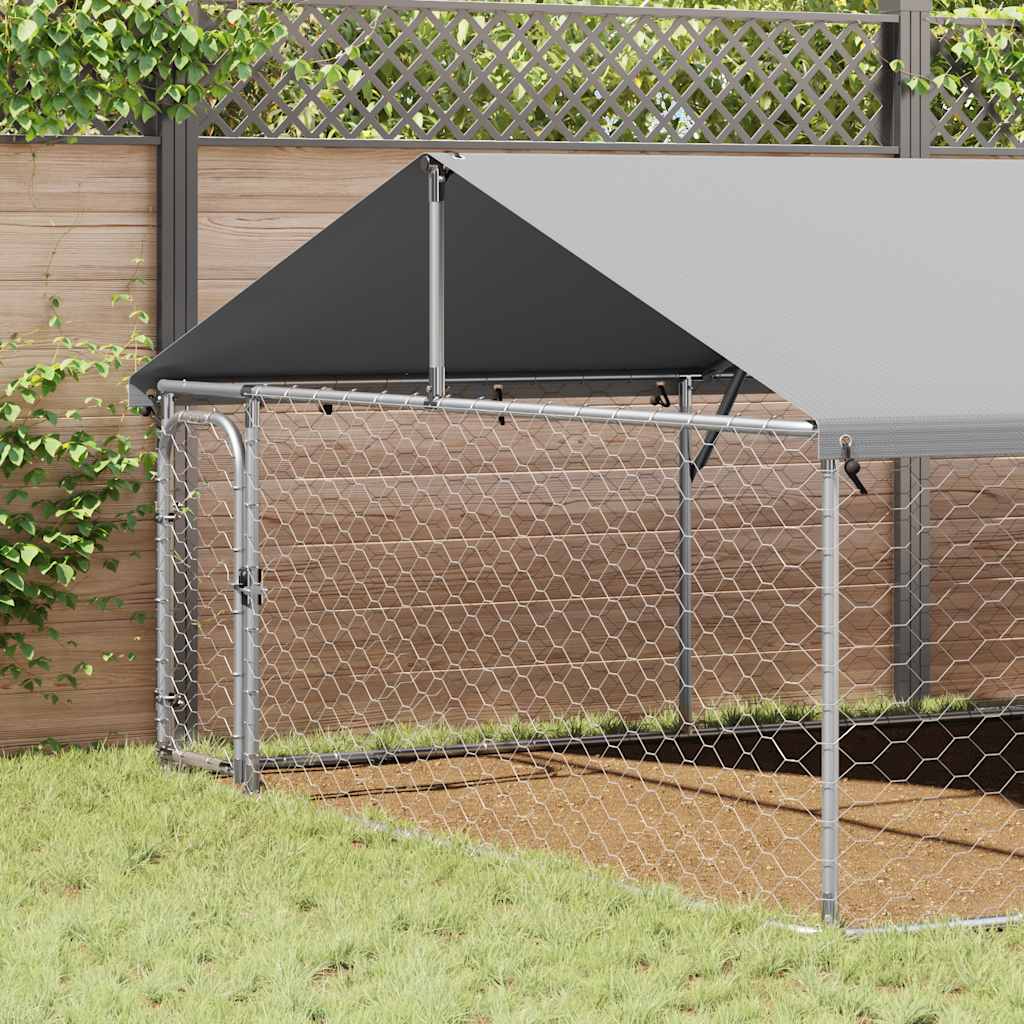 Outdoor-Hundezwinger mit Dach 400x200x150 cm