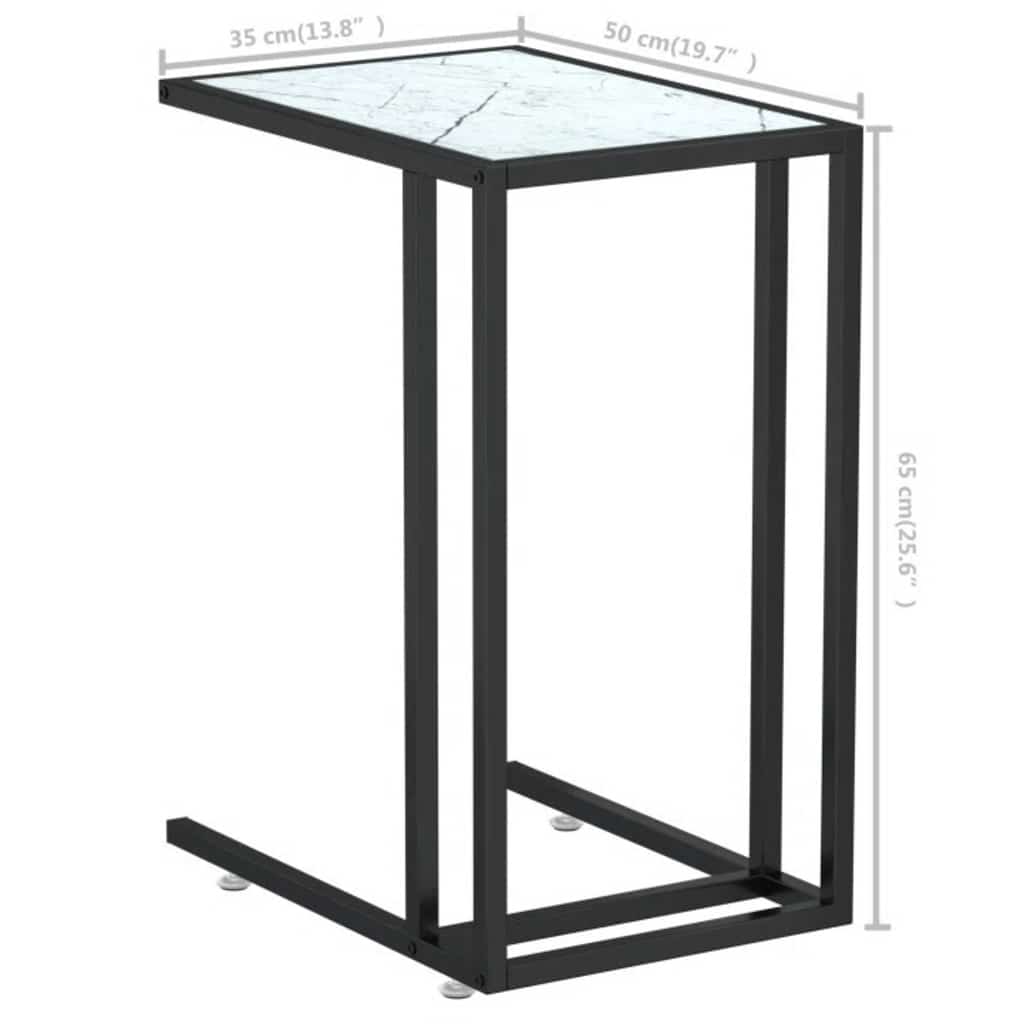Computer-Beistelltisch Schwarz 50x35x65 cm Hartglas