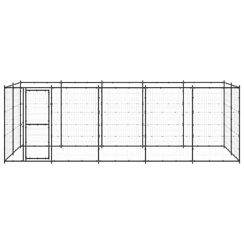 Outdoor-Hundezwinger mit Überdachung Stahl 7,26 m²