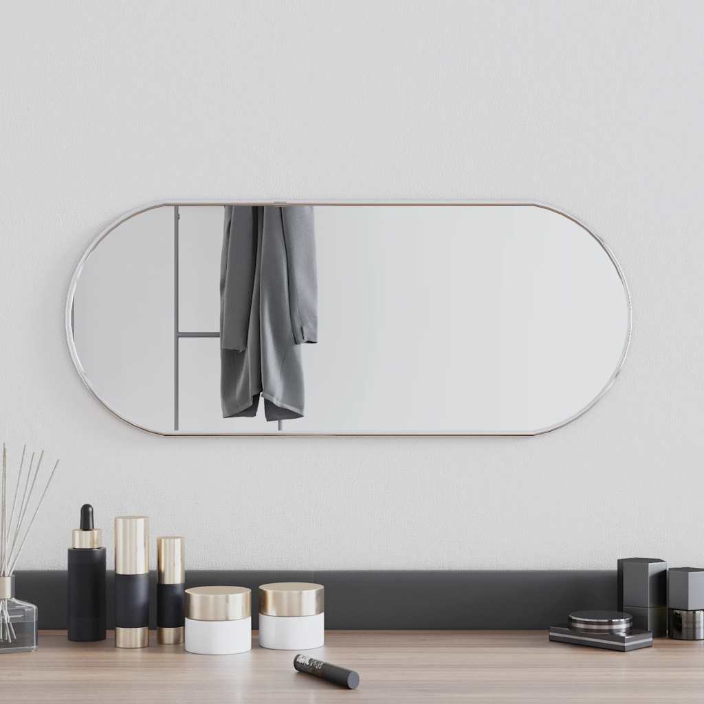 Wandspiegel Silbern 50x20 cm Oval