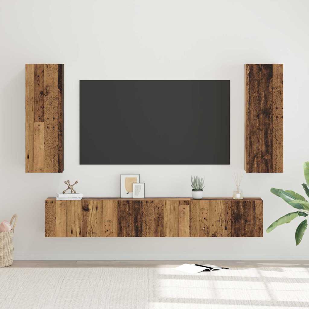 4-tlg. TV-Schrank-Set Weiß Holzwerkstoff