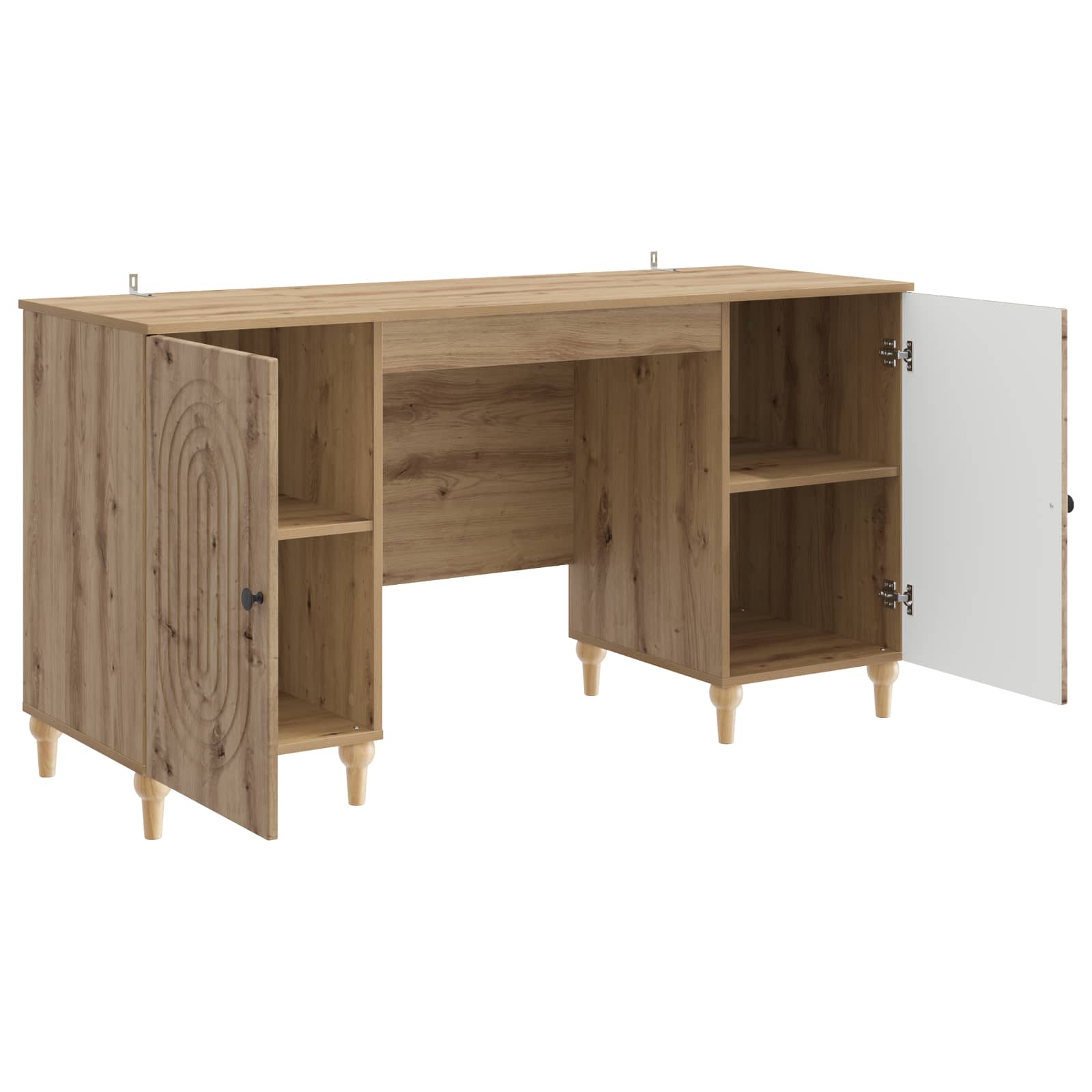 Schreibtisch mit Regal Schwarz 142,5 x 50 x 75 cm Holzwerkstoff