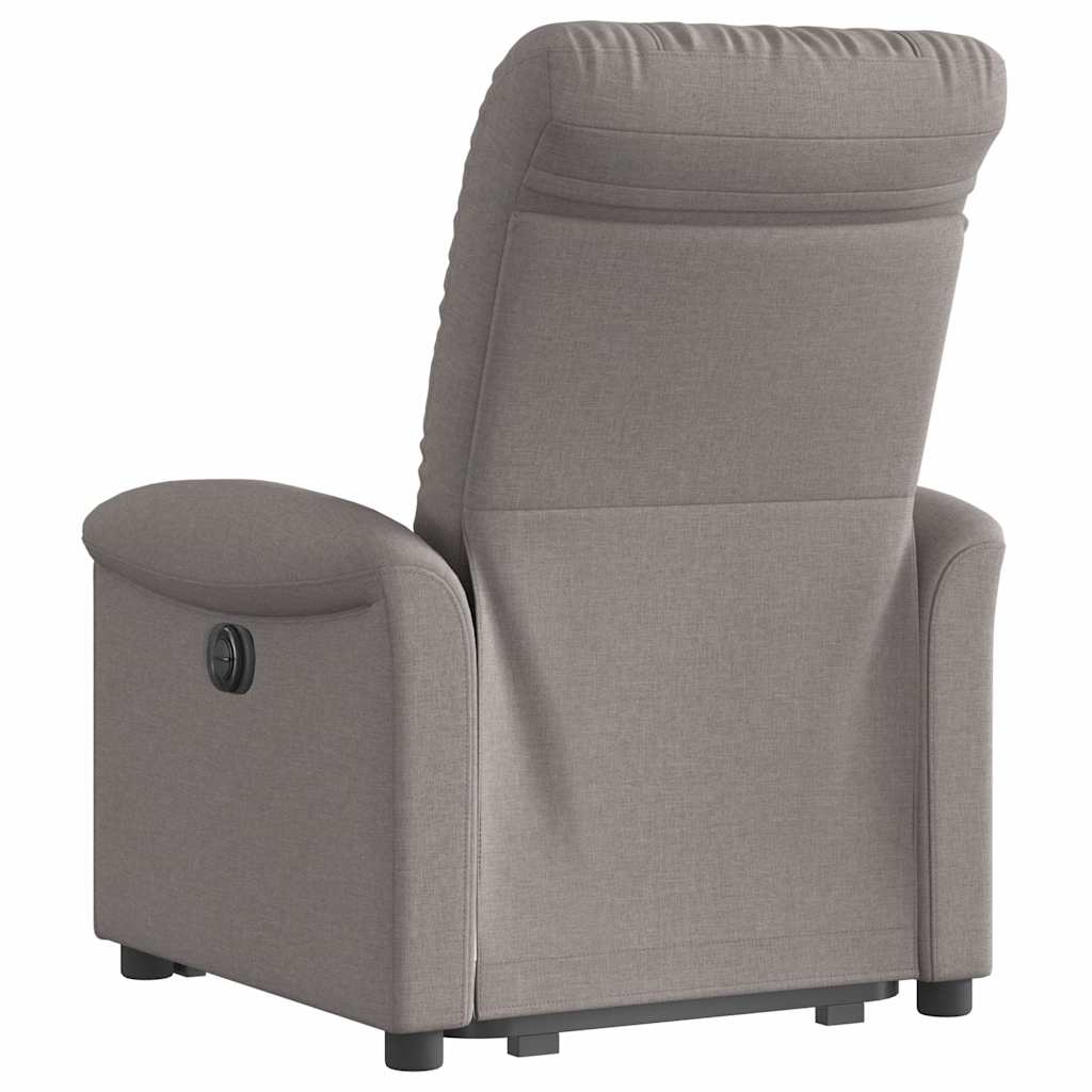 Massagesessel mit Aufstehhilfe Hellgrau Stoff
