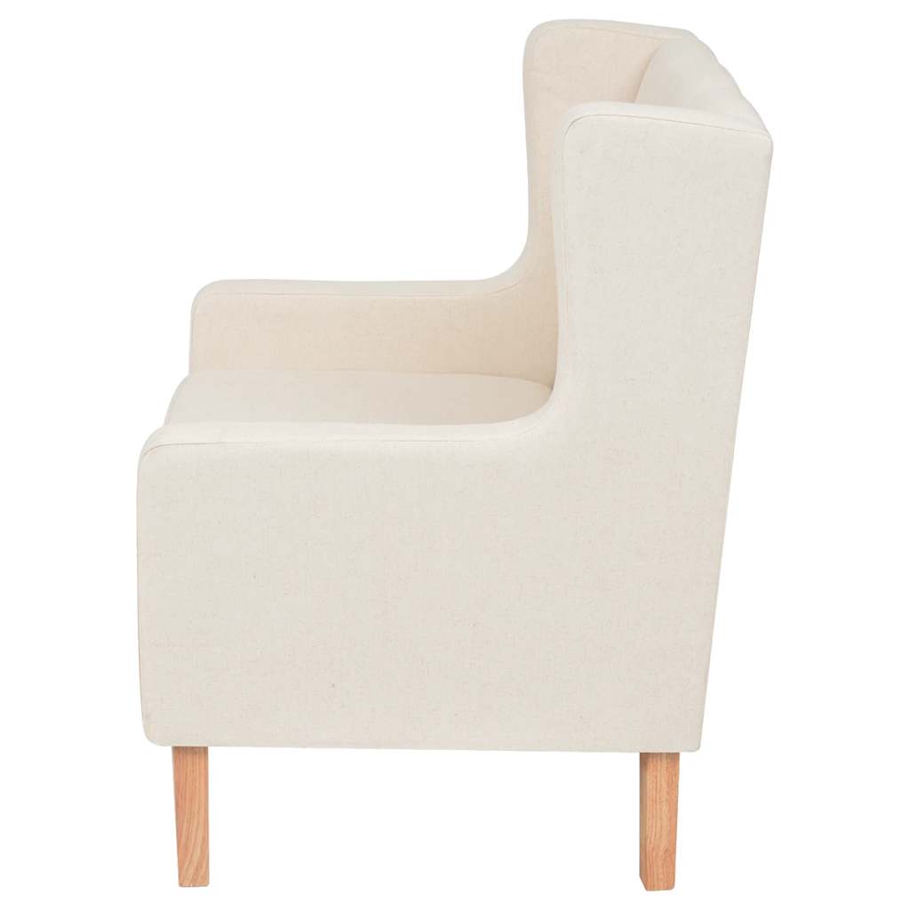 2-Sitzer Sofa Stoff Cremeweiß