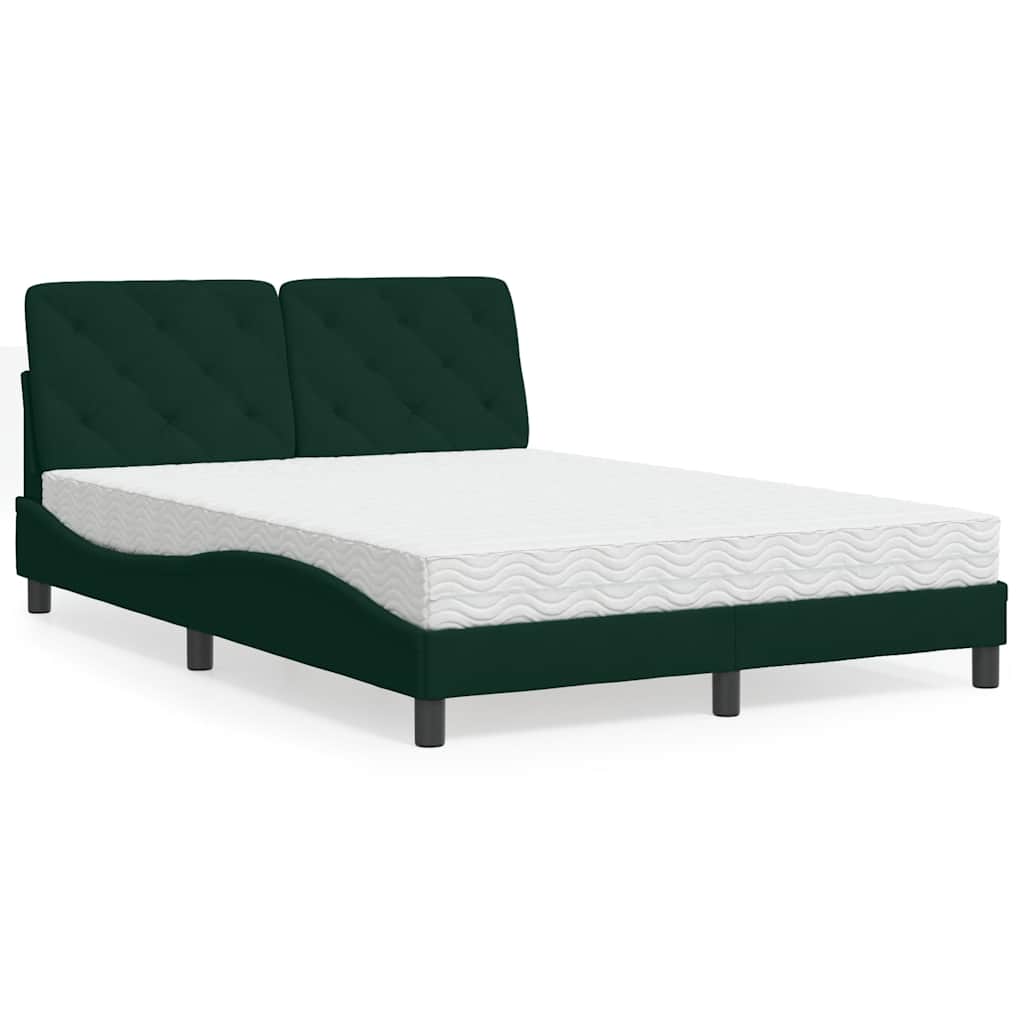 Bett mit Matratze Hellgrau 80x200 cm Samt