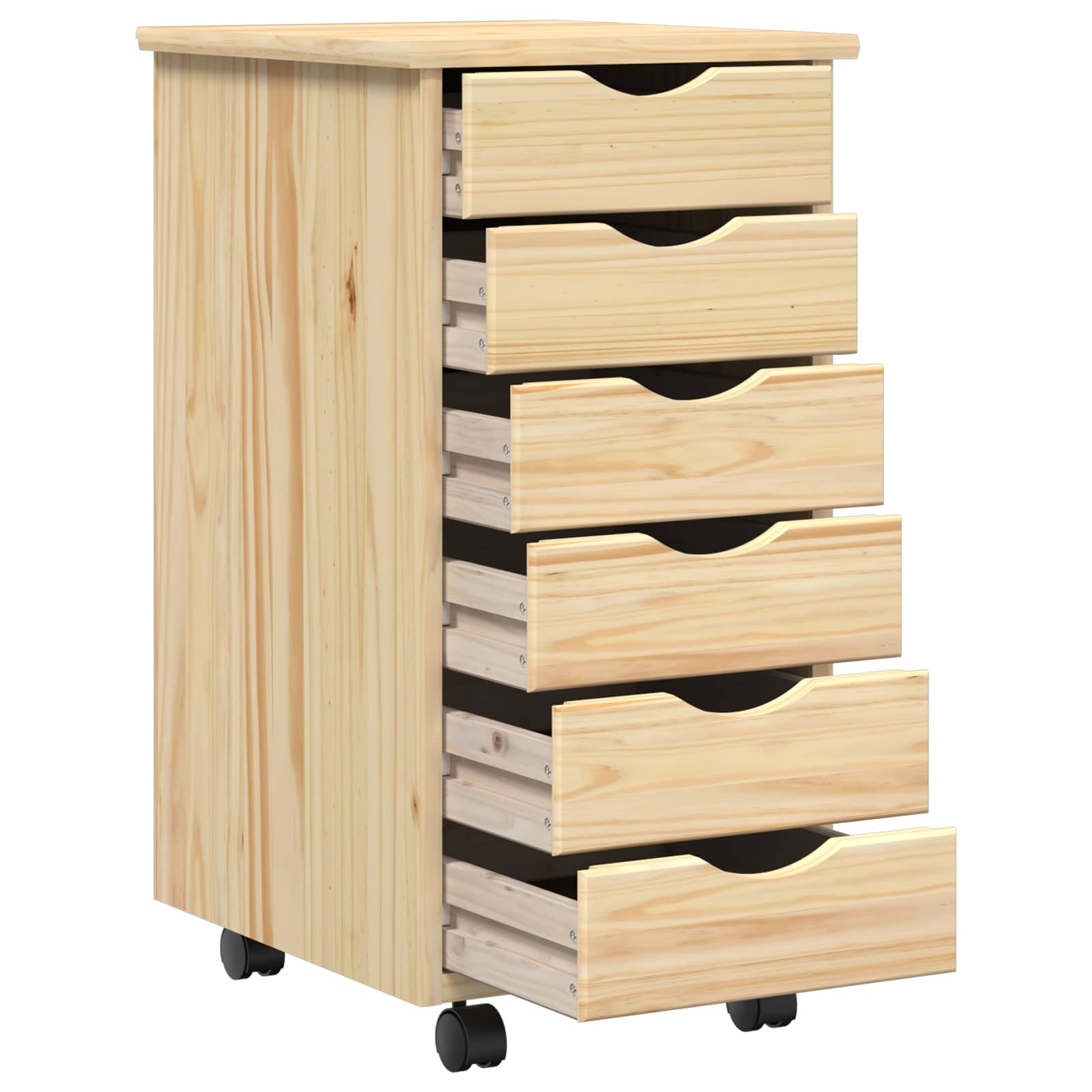 Desk und Rolling Cabinet Set MOSS 2 pcs Honigbraun