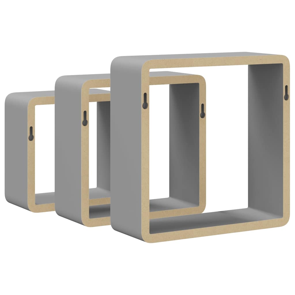 Würfelregale 3 Stk. Schwarz MDF