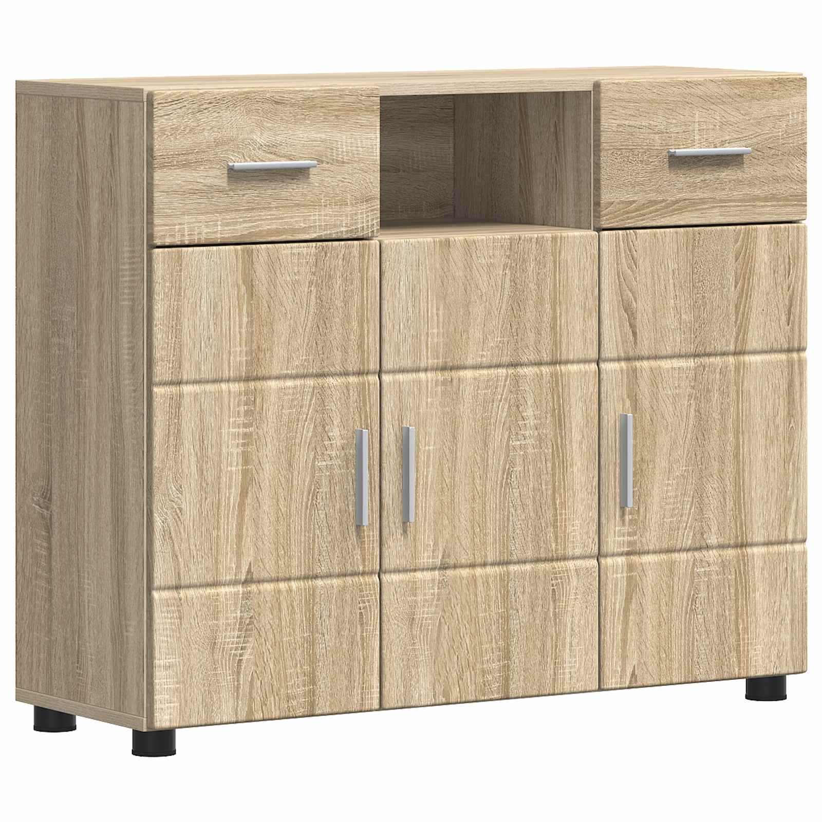 Highboard mit Regal FLORIN Weiß 60 x 35 x 182 cm Holzwerkstoff