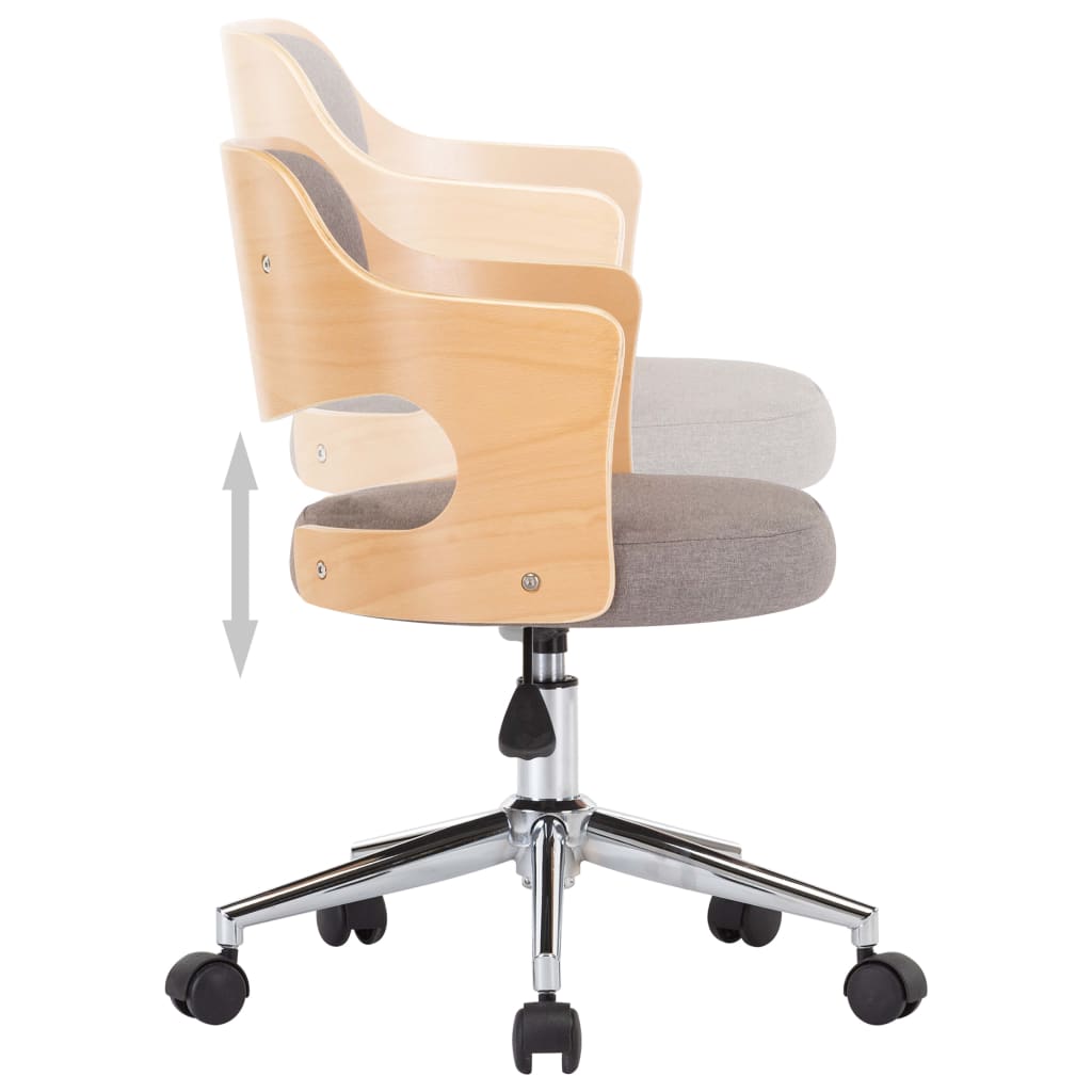 Drehbarer Bürostuhl Schwarz Bugholz und Kunstleder
