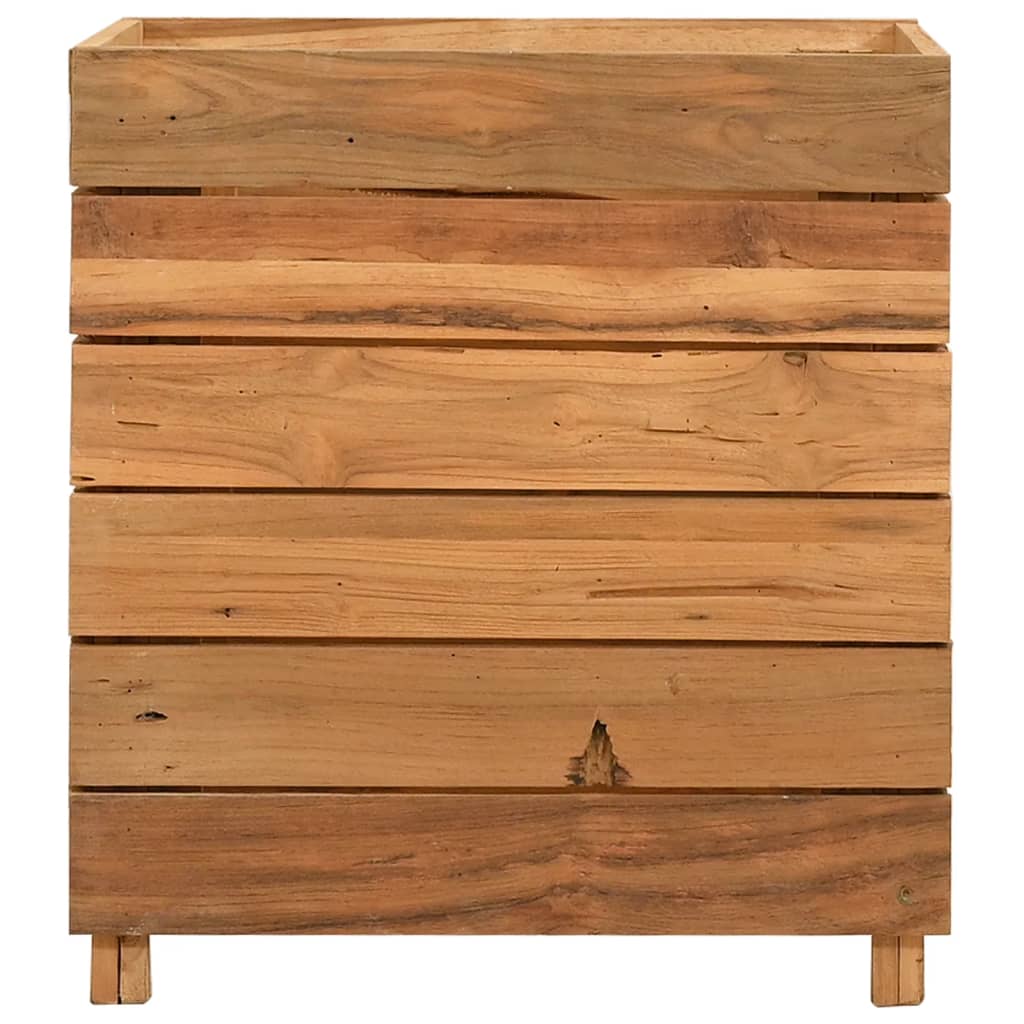 Hochbeet 100x40x72 cm Teak Altholz und Stahl