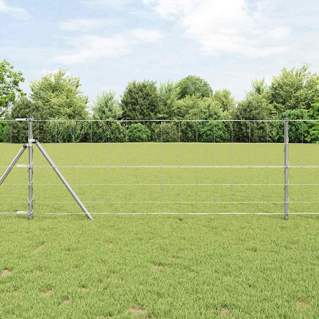 Ground Fix Geschweißter Drahtzaun 25 x 0,8 m Silber Netz