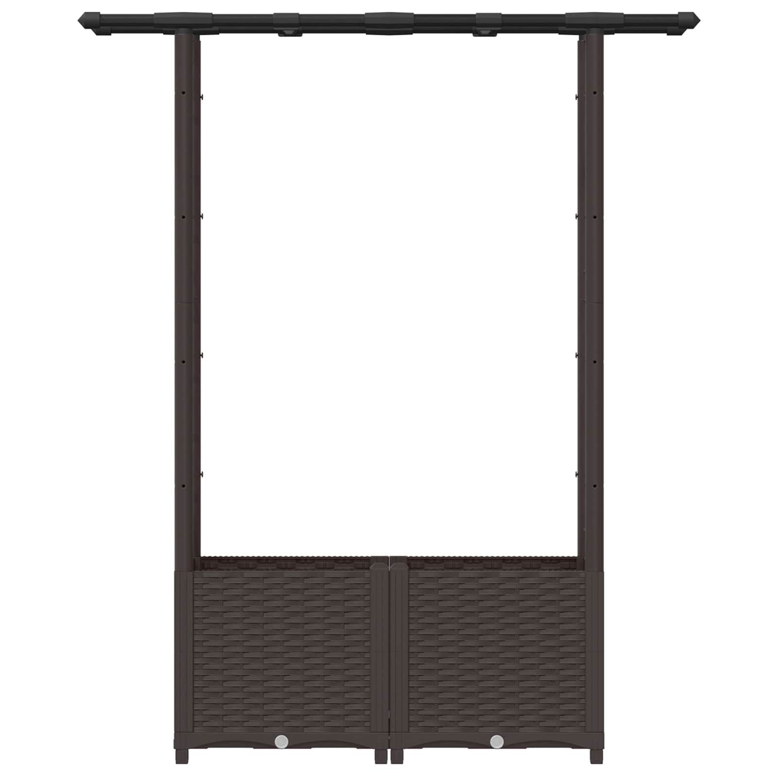 Hochbeet mit Rankgitter und Dach Braun 124 x 40 x 123 cm PP