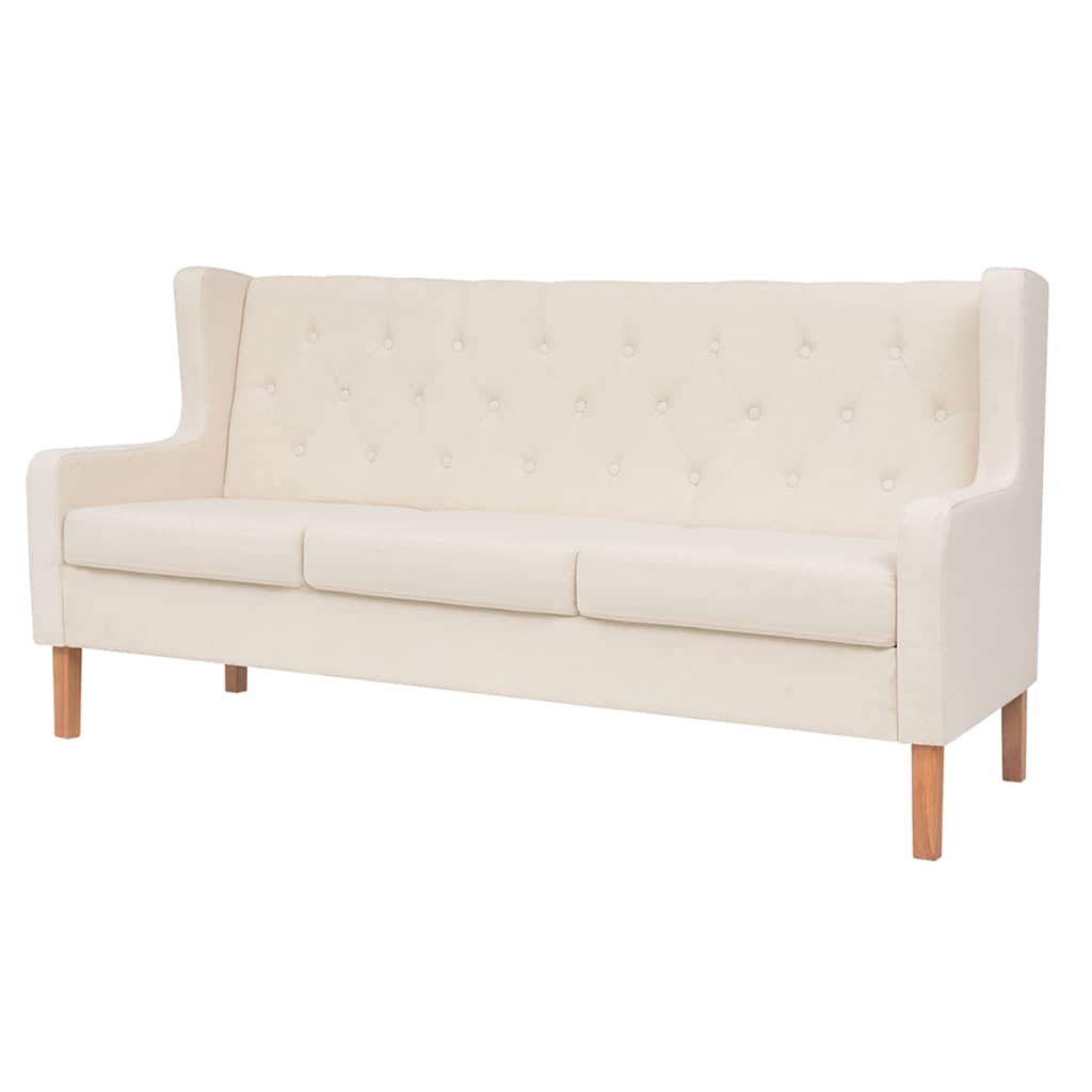 2-Sitzer Sofa Stoff Cremeweiß