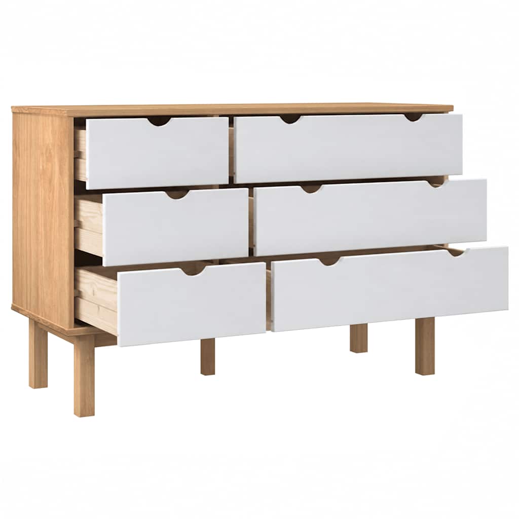 Schubladenschrank OTTA 111x43x73,5 cm Massivholz Kiefer