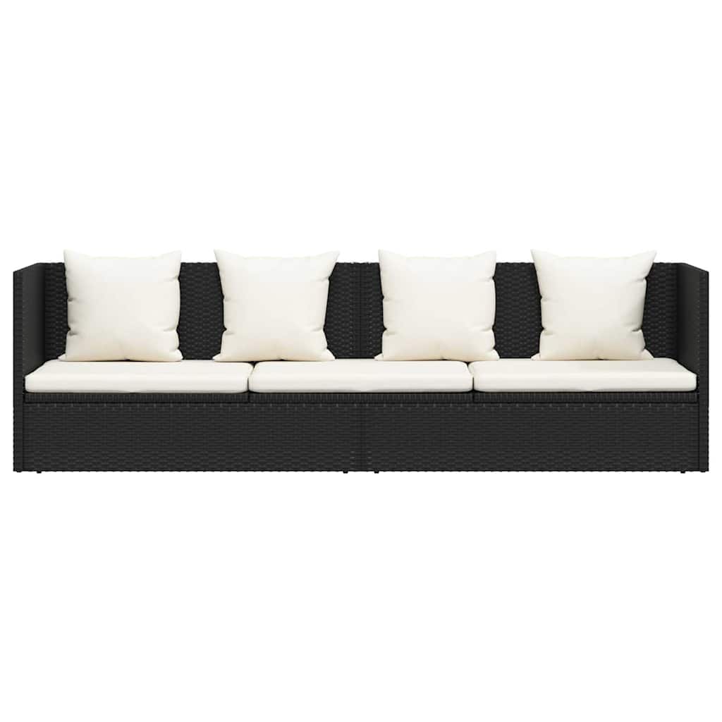 Garten-Sofabett 200x60 cm Poly Rattan Grau