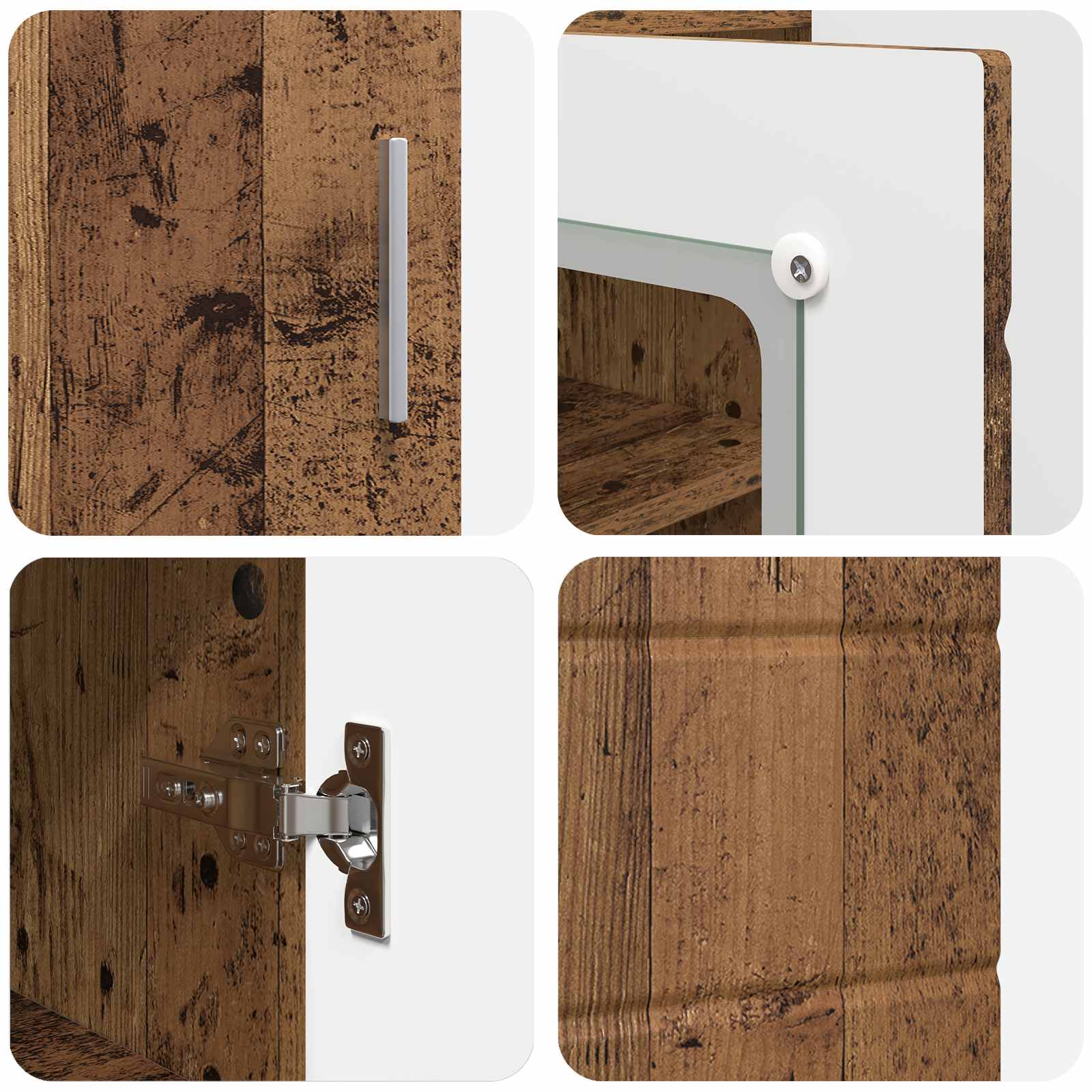 Highboard mit Regal FLORIN Weiß 60 x 35 x 182 cm Holzwerkstoff