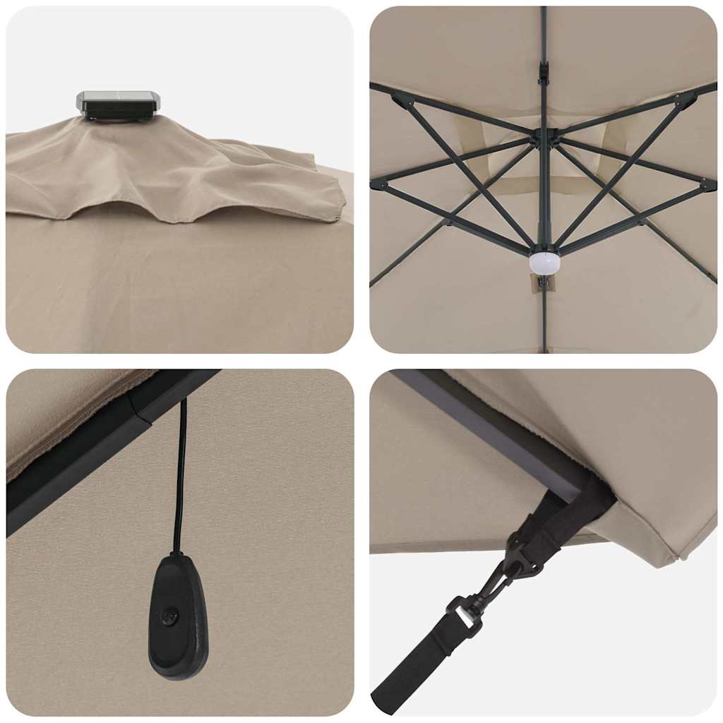 Roma Parasol Beige 286 x 284 x 270 cm Aluminium und Polyester